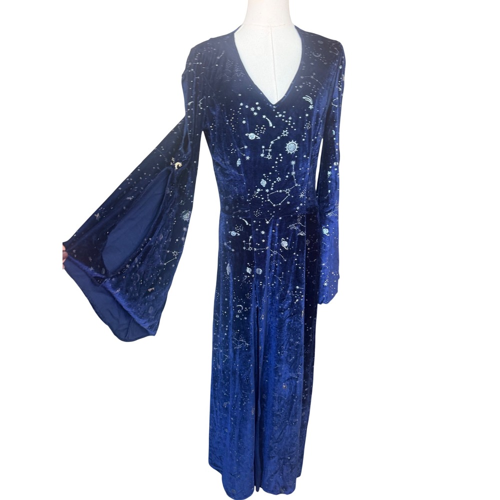 Velvet Whimsigoth Celestial Halloween Costume S/M Sorceress Fairy Bell Sleeve